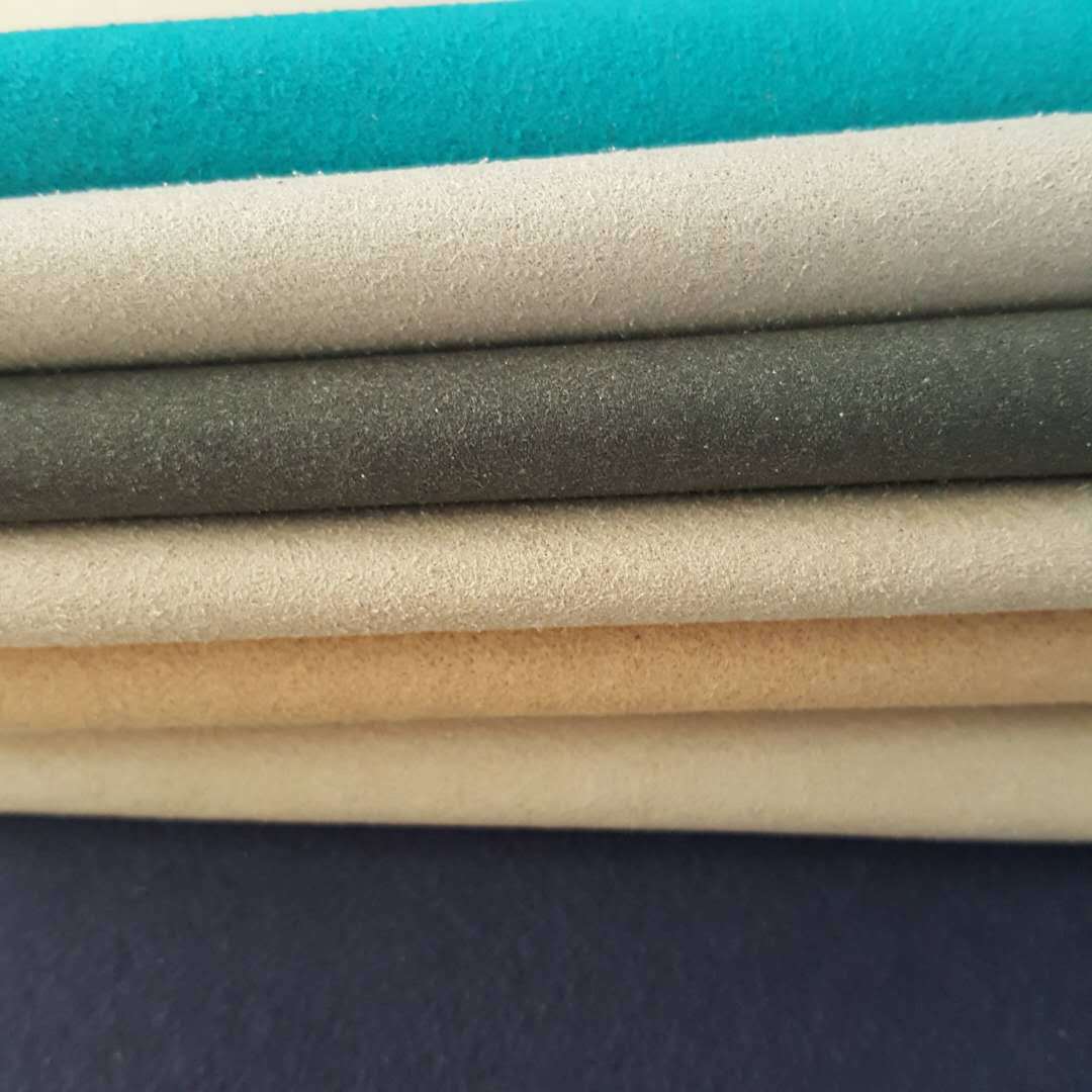 厂家批发水性超纤皮革高档双面绒超纤翻毛皮硬包皮革