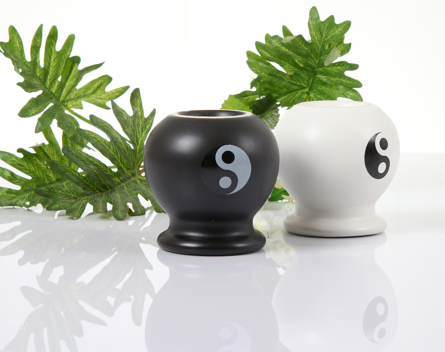 哑光凹底太极五行能量陶瓷罐 二次加火拔罐器 吸湿美容院火疗专用