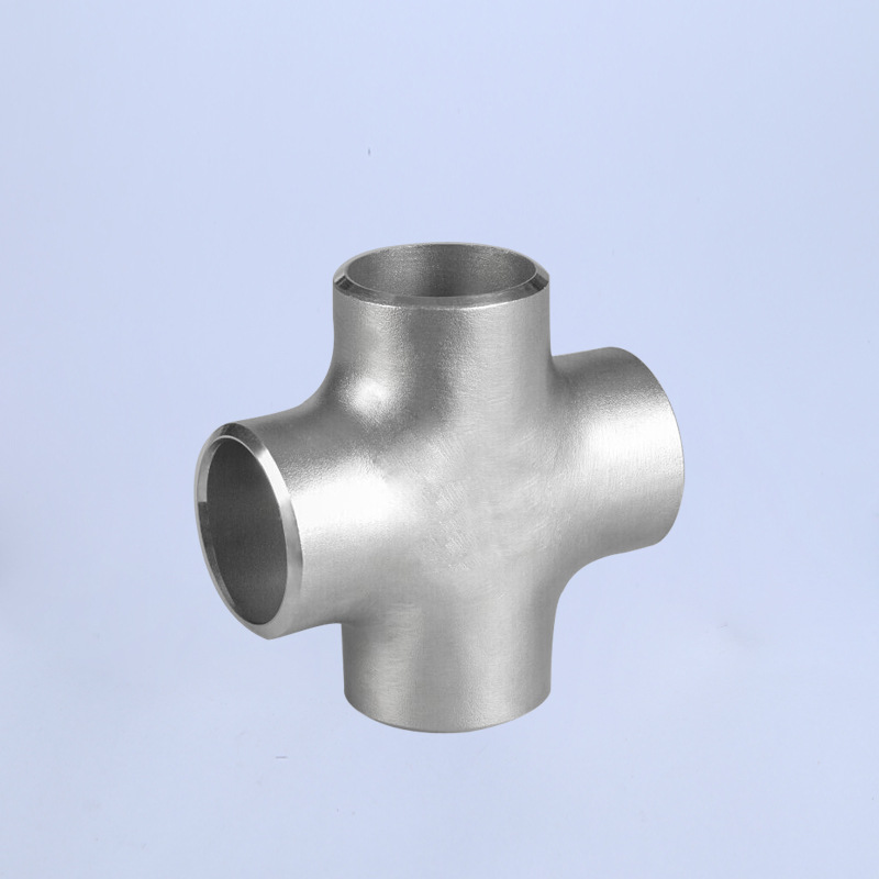 供应食品级工业不锈钢喷砂304焊接四通卫生级镜面抛光异径接头