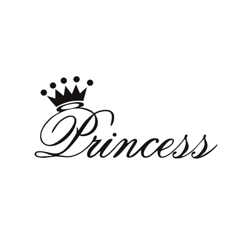 外贸跨境引流热卖princess英文笔记本卧室玻璃贴公主皇冠墙面贴纸