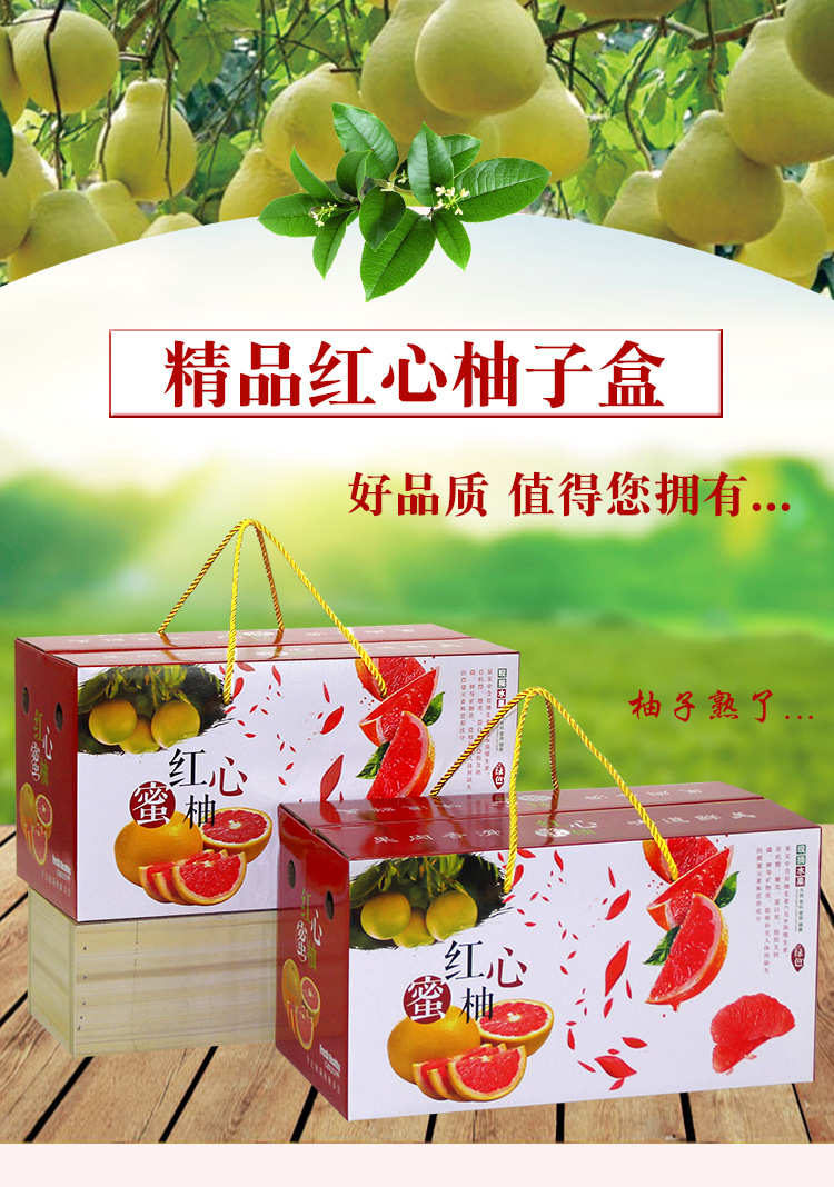 柚子包装盒红心蜜柚礼盒礼品盒2个装厂家直销现货批发柚子纸箱