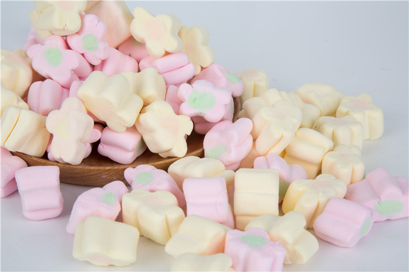 多彩棉花糖心形爱心花朵彩色小圆柱蛋糕装饰烘焙咖啡伴侣500g/1kg