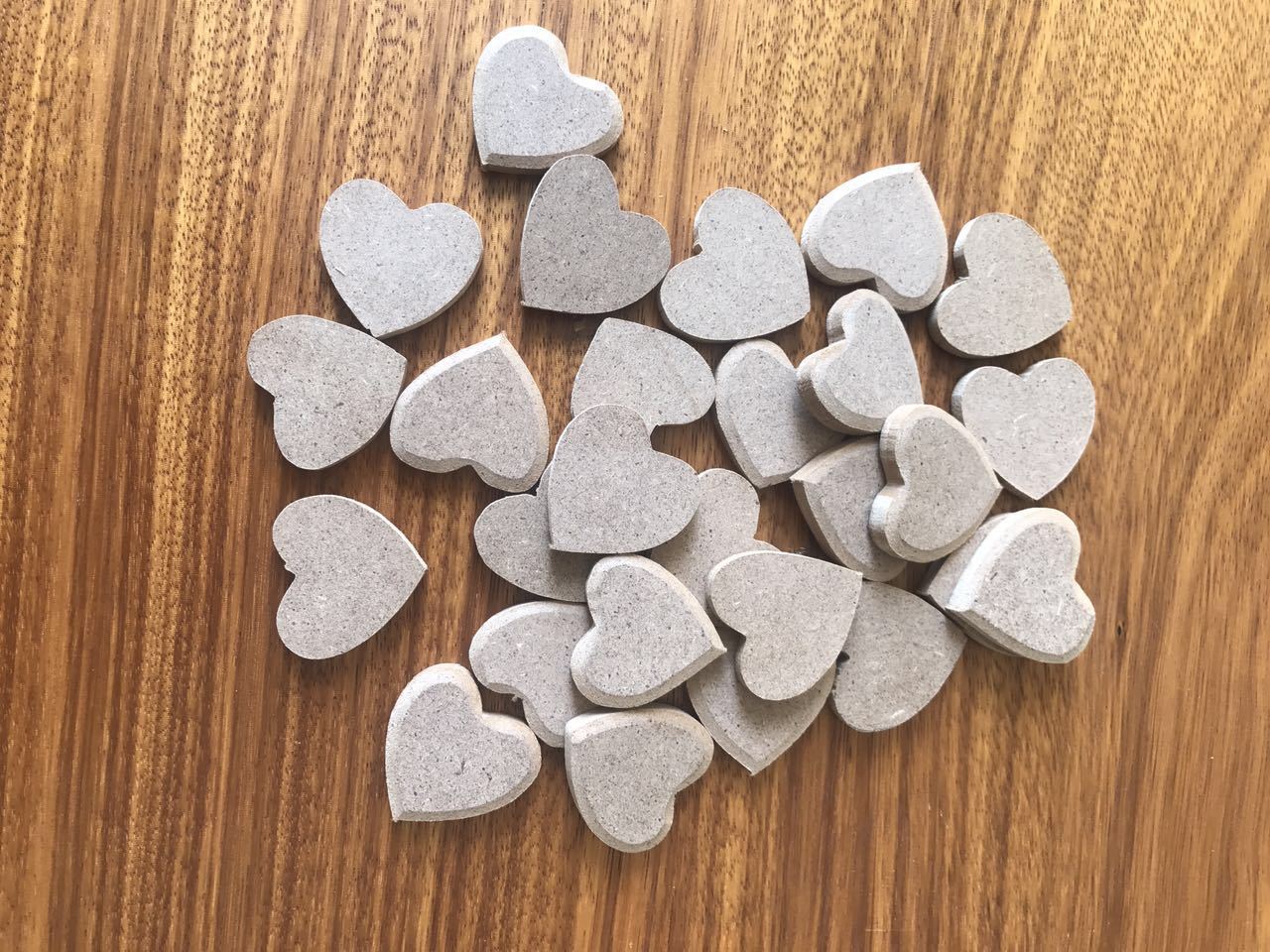 心形密度板木制倒边心配件木制饰品配件情人节心配件各规格可定制