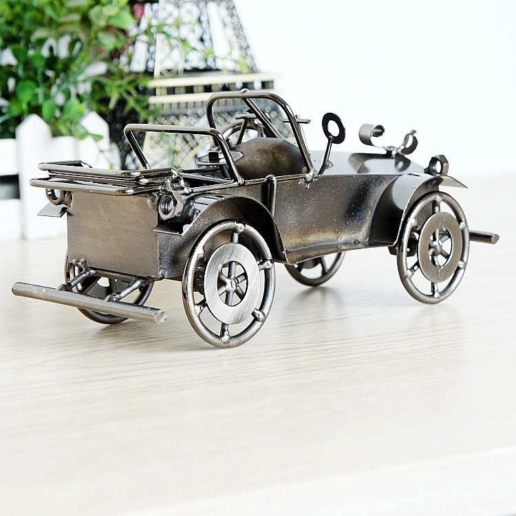 Supply Simulation Exquisite Home Metal Classic Car Model Exquisite Open Classic Car Decoration Two-Color Mixed Hair Q28
