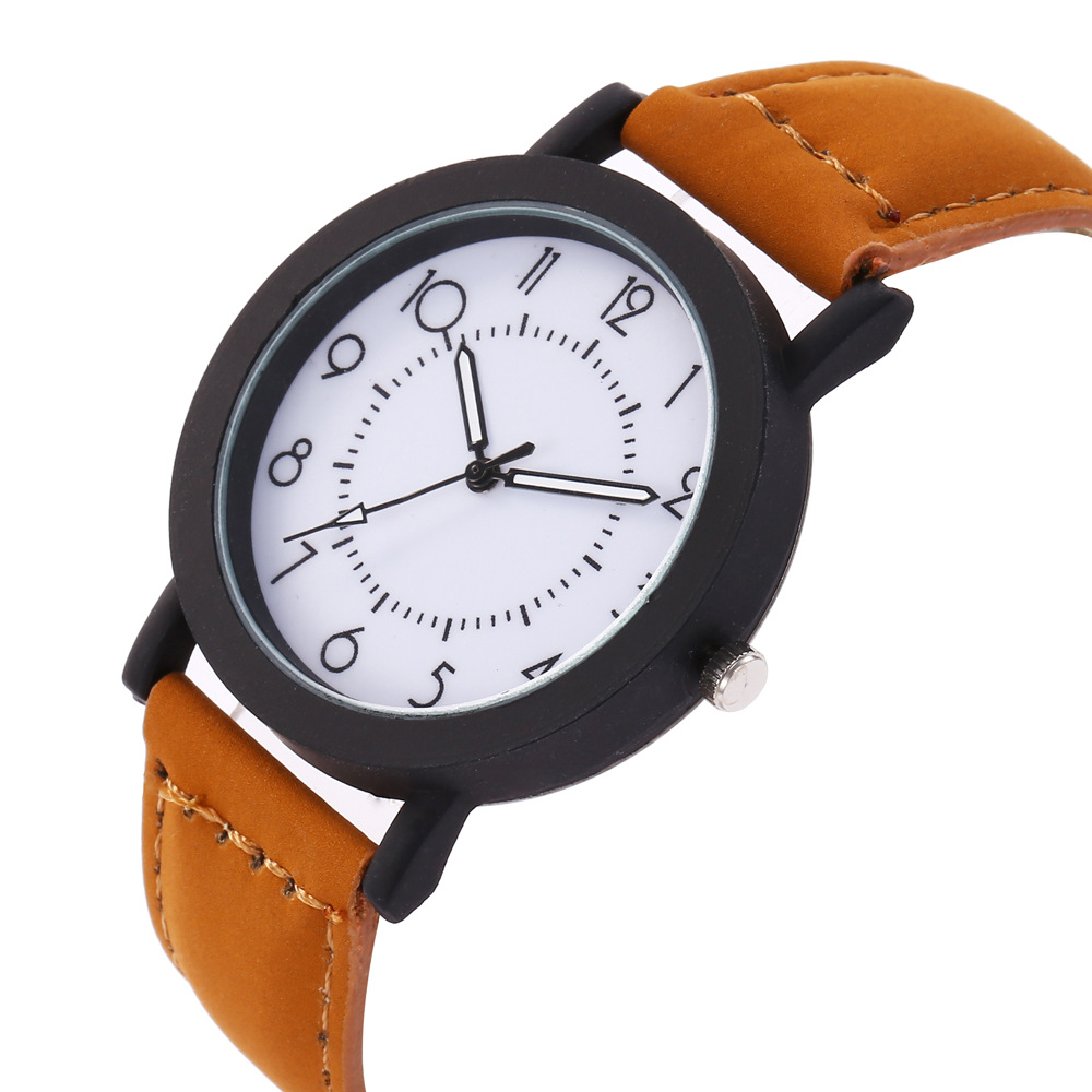 wish新款阿拉伯数字男士手表 简约男士休闲运动手表 一件代发