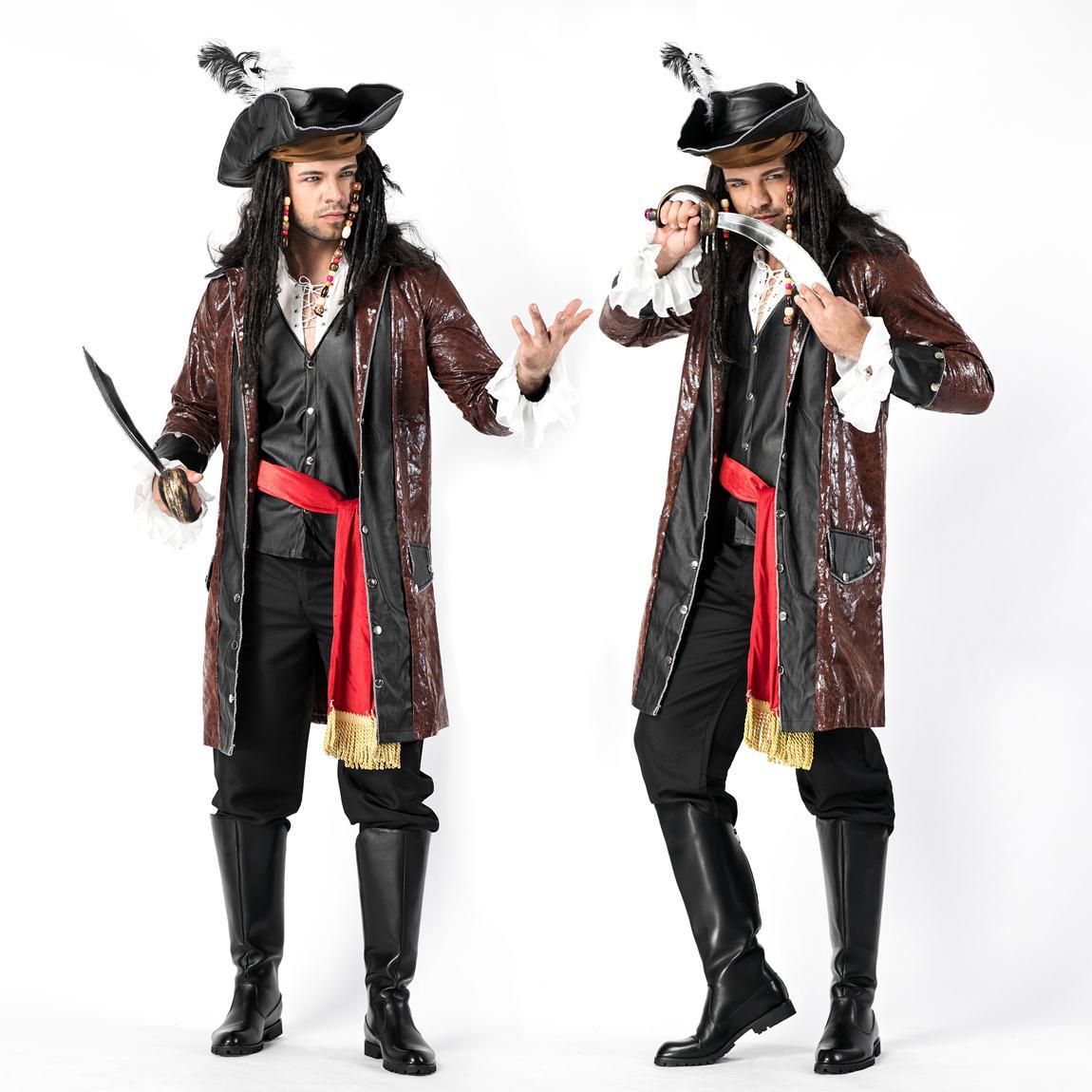 万圣节男装角色扮演海盗装 加勒比海盗服装 男装海盗服制服诱惑