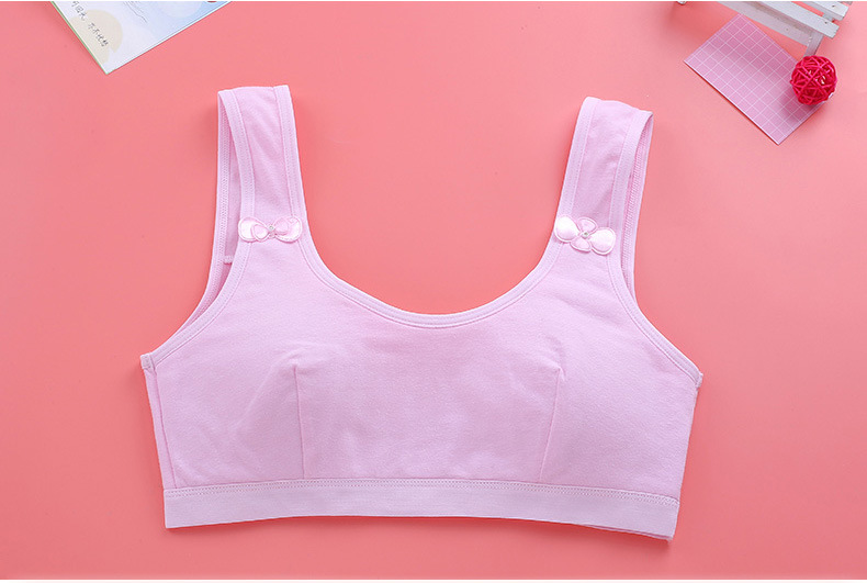 厂家直销少女发育期小背心初中高中学生女大童蝴蝶结文胸纯棉内衣