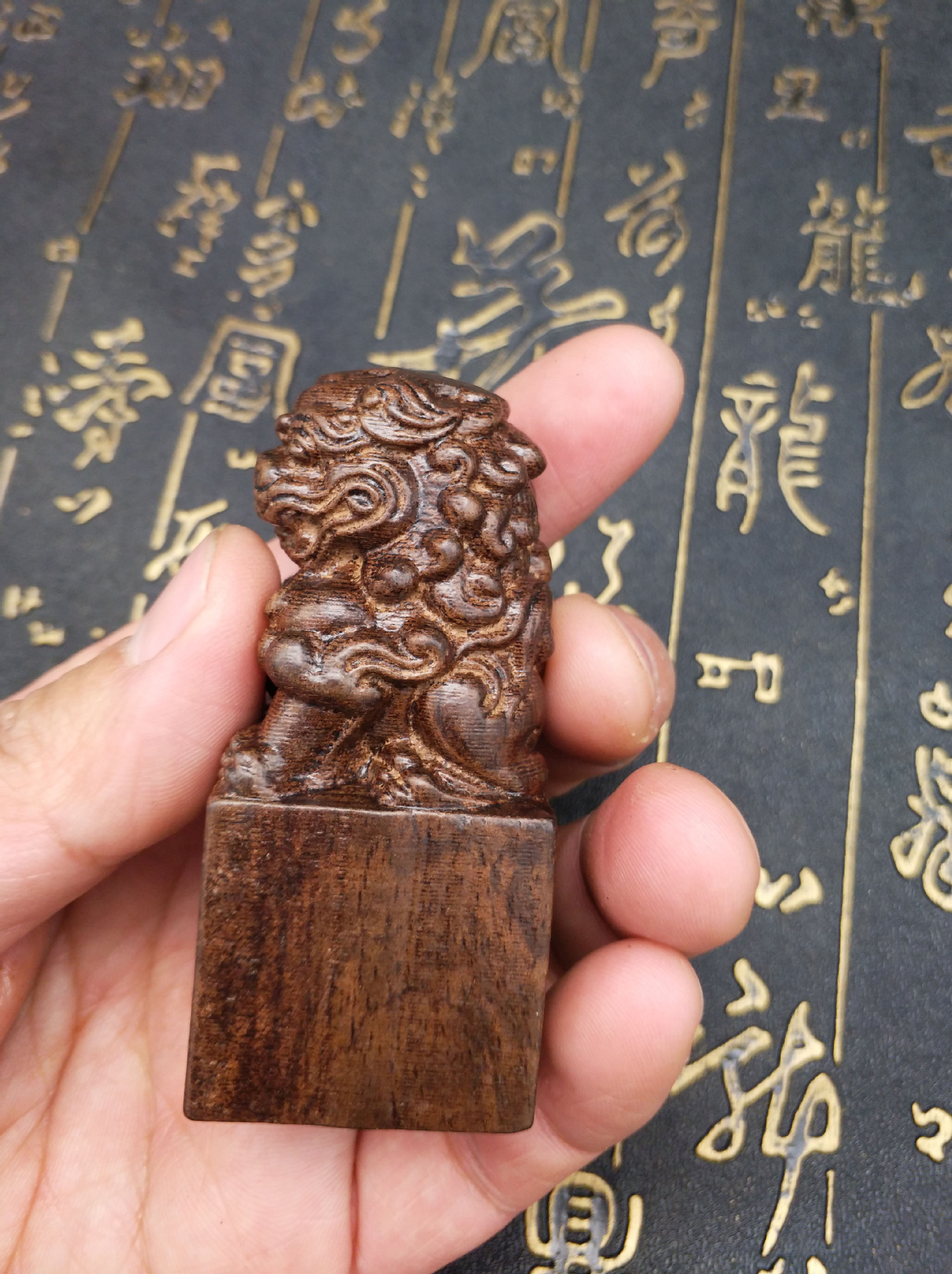 狮子印章官印宝宝抓周摆件手把件木质雕刻工艺品淘宝热卖家居摆件