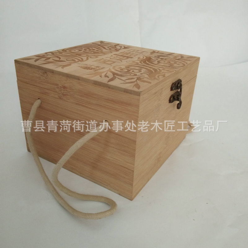 Packing Box Bamboo Wood Square Storage Box Bamboo Wood Flip with Lid Universal Gift Box Wooden Porcelain Gift Storage Box