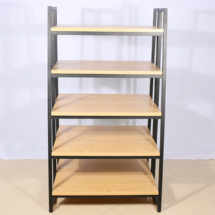 智凌t形货架单面超市饰品文具店精品服装店通用梯形架钢木货架