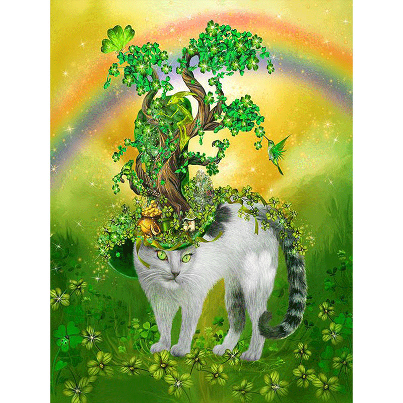 diy钻石画5d 猫精灵 树脂满钻 厂家跨境专供亚马逊wish速卖通