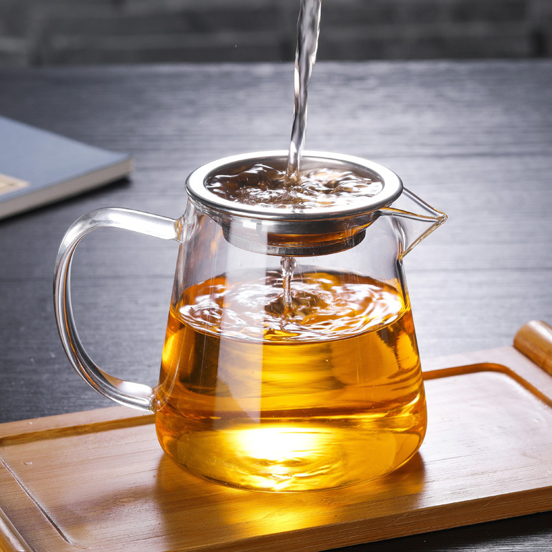 Factory Wholesale Glass Fair Cup Square Fair Mug Tea Pot with Tea Strainer Tea Pitcher Kung Fu Tea Ceremony Utensils