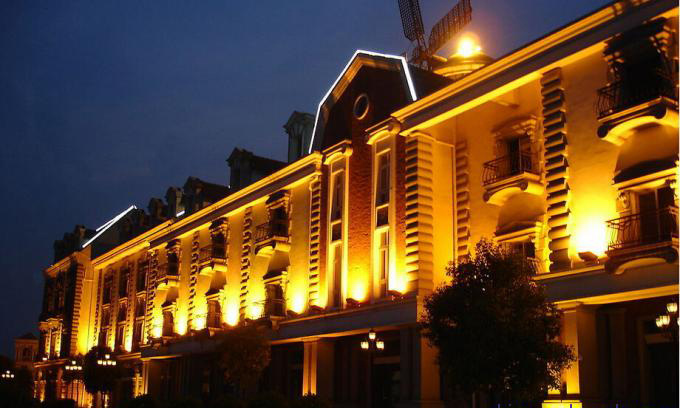 圆形led投光灯一束光超亮聚光窄光射灯户外防水外墙桥梁楼宇景观