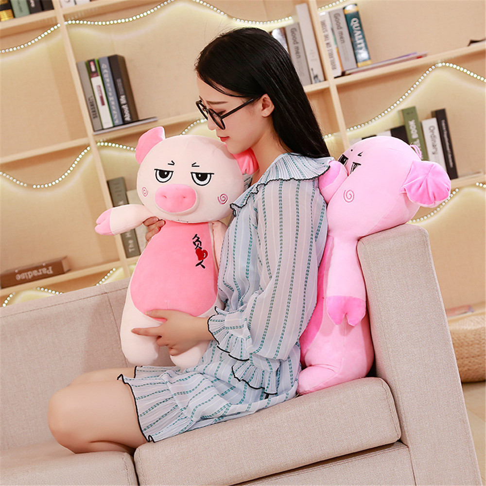 创意玩具表情猪公仔毛绒玩具站姿粉猪宅男玩偶布娃娃儿童女生礼物