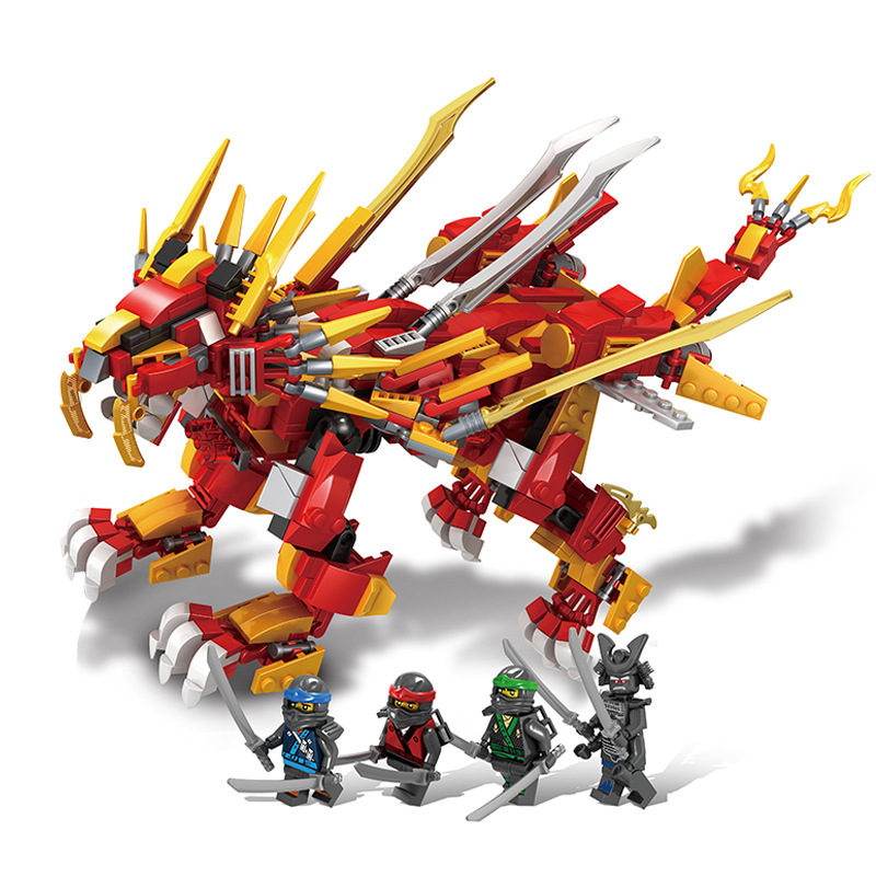 乐多76012火焰战狮 幻影忍者模型拼装积木玩具兼容乐高白虎76022