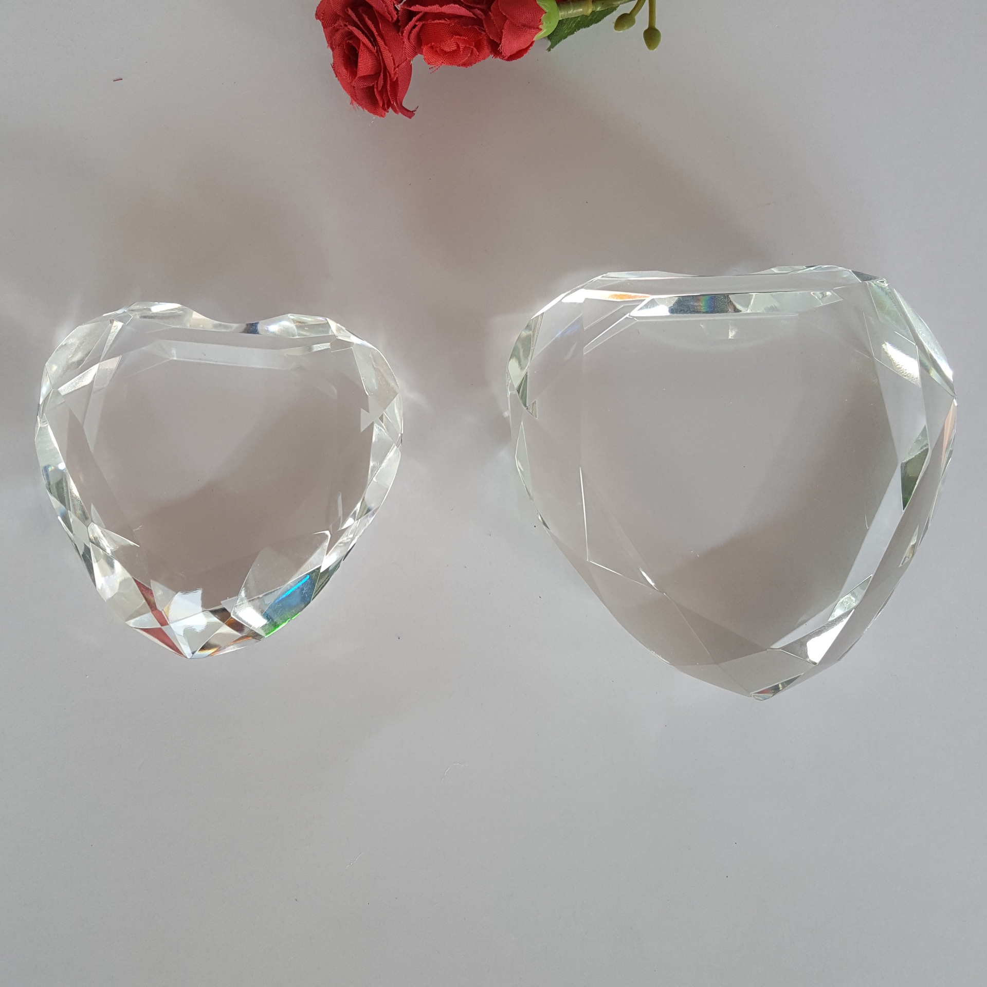 水晶心形心钻工艺品商务礼品可内雕喷砂家居摆件赠送礼物厂家批发