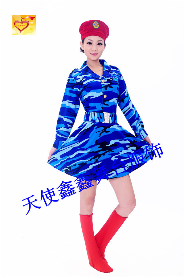 十一成人演出服广场舞水兵舞蹈服装军鼓套装女兵迷彩裙军装水兵服