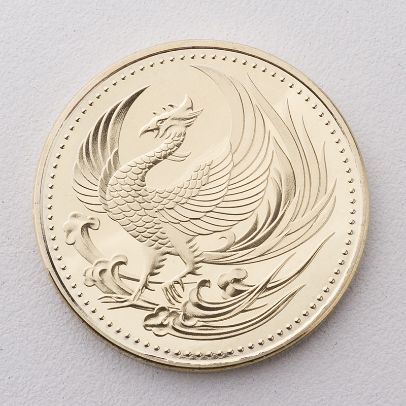 神话传说古瑞兽凤凰镀金纪念币 吉祥凤凰徽章图腾信仰纪念章批发