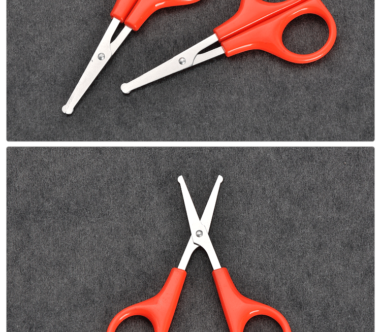 不锈钢圆头鼻毛剪 学生安全大头红色小剪刀 各款阳江剪刀批发供应