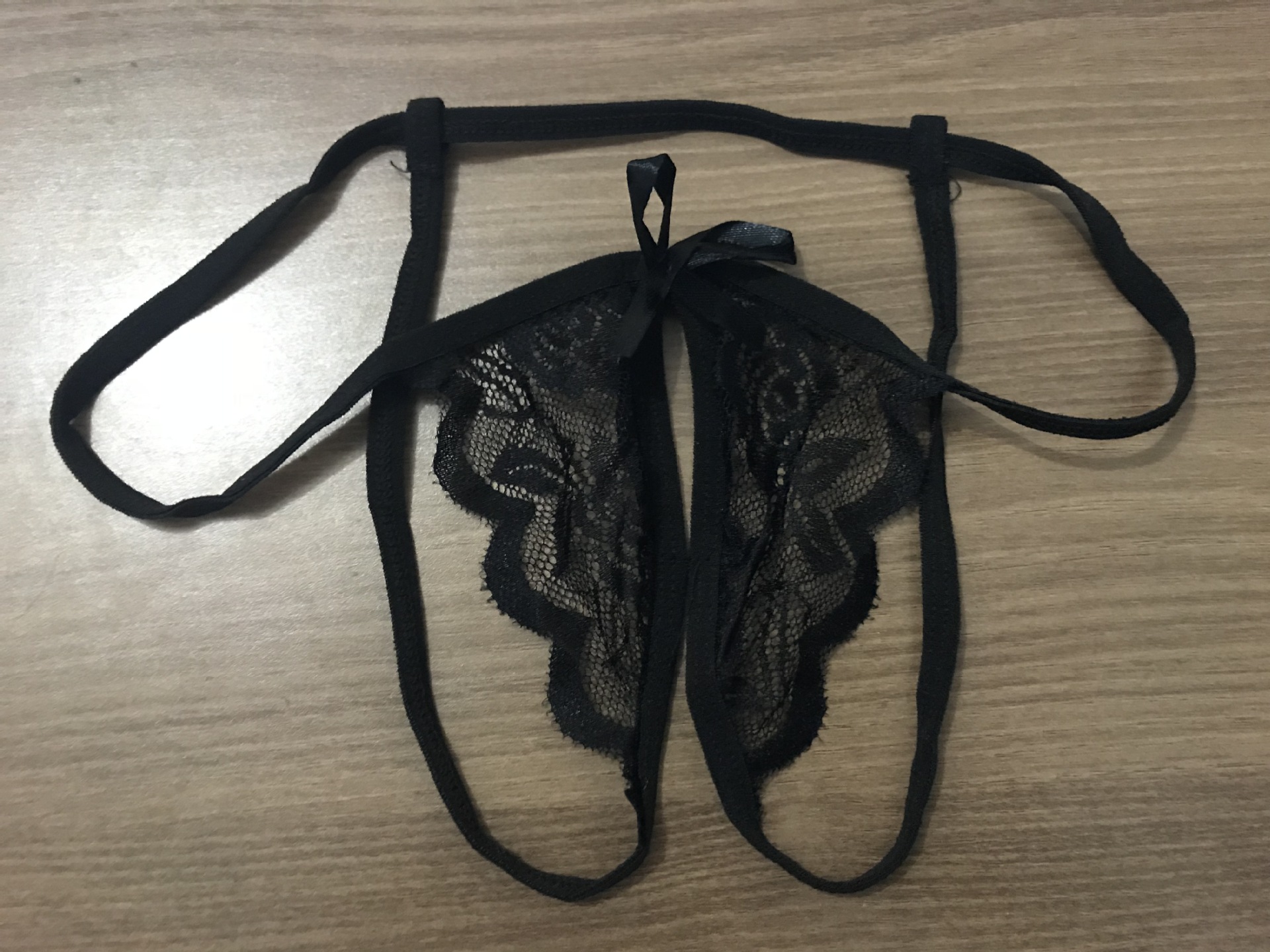 情趣内衣夜店女士性感开裆t型内裤蕾丝开档丁字裤 独立包装