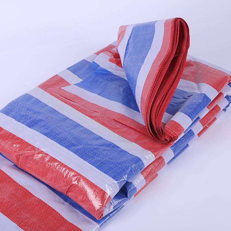 双膜全新花雨布彩条布三色布花胶布 塑料防雨布防水