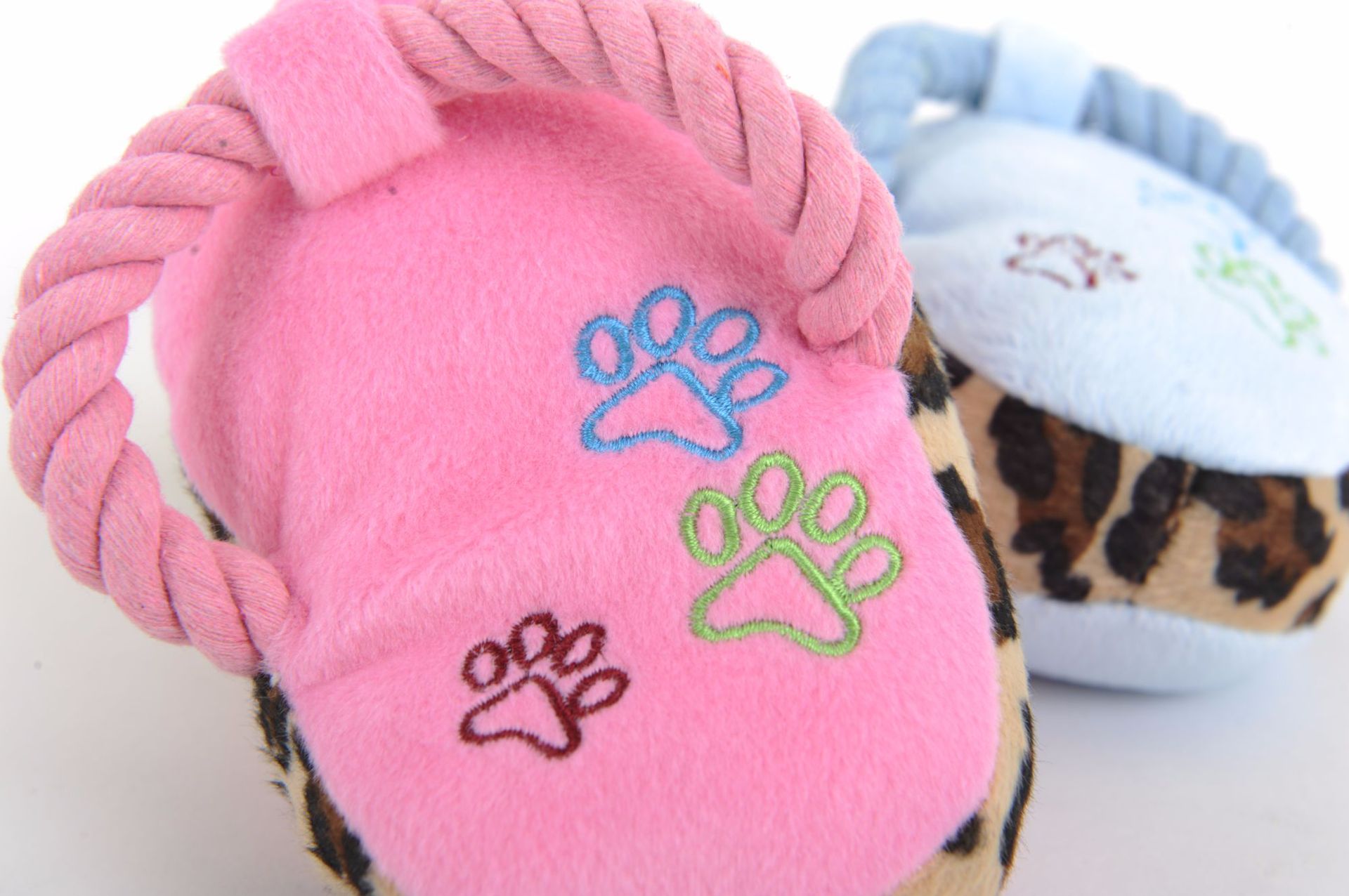 狗狗玩具发声玩具猫狗棉绳拖鞋爪印耐咬玩具怪叫毛绒鞋 现货批发