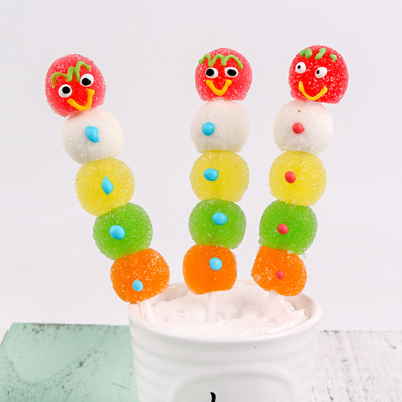 典趣源头厂家水果软糖棒棒糖果小猫葫芦串串糖休闲小零食品批发