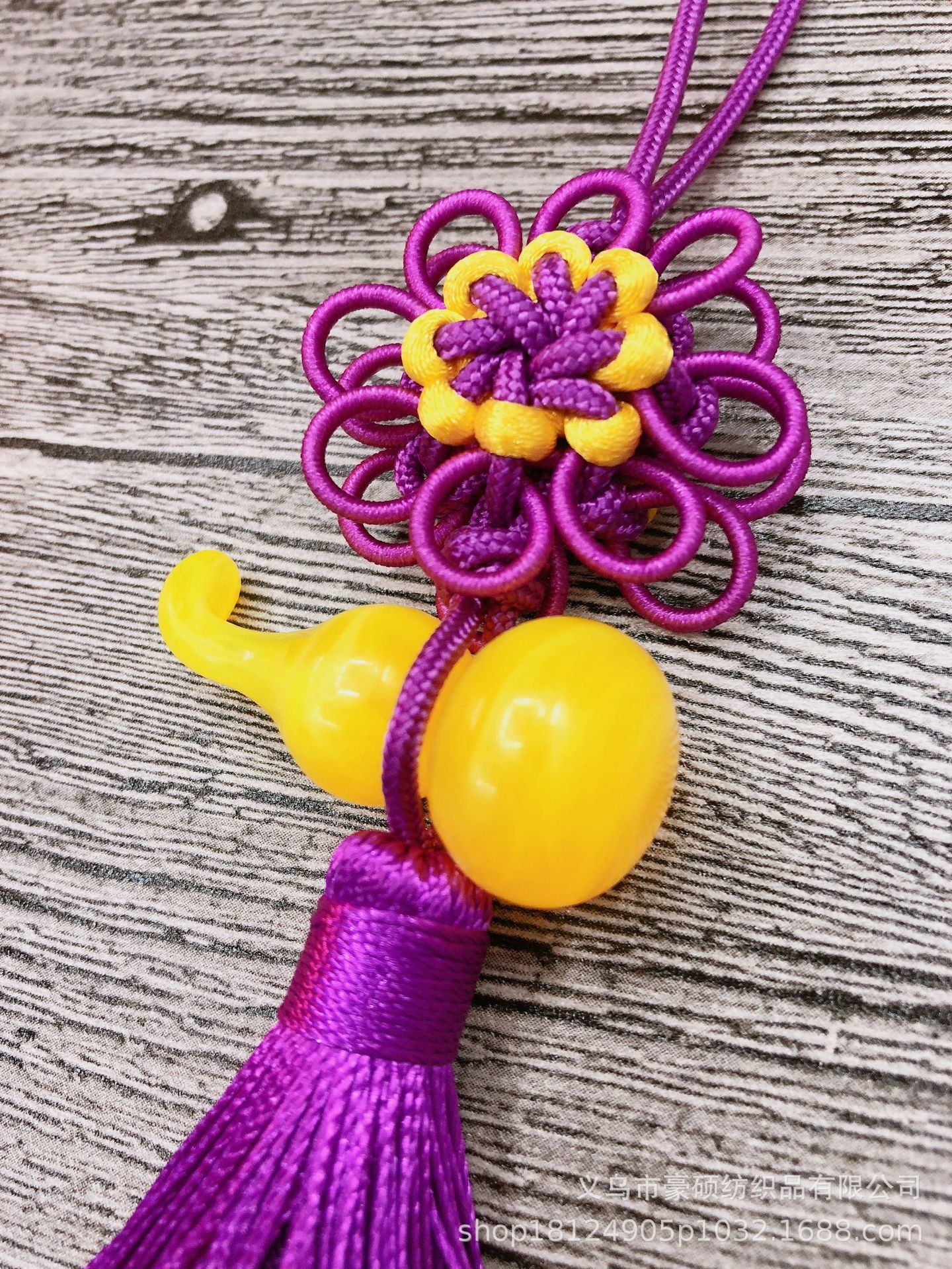 中国结人工编织 菊花结葫芦平安结手工流苏穗子新年礼品车挂流苏