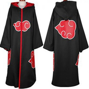 定制火影忍者cosplay衣服 晓组织披风 鼬长袍 红云斗篷 动漫男装