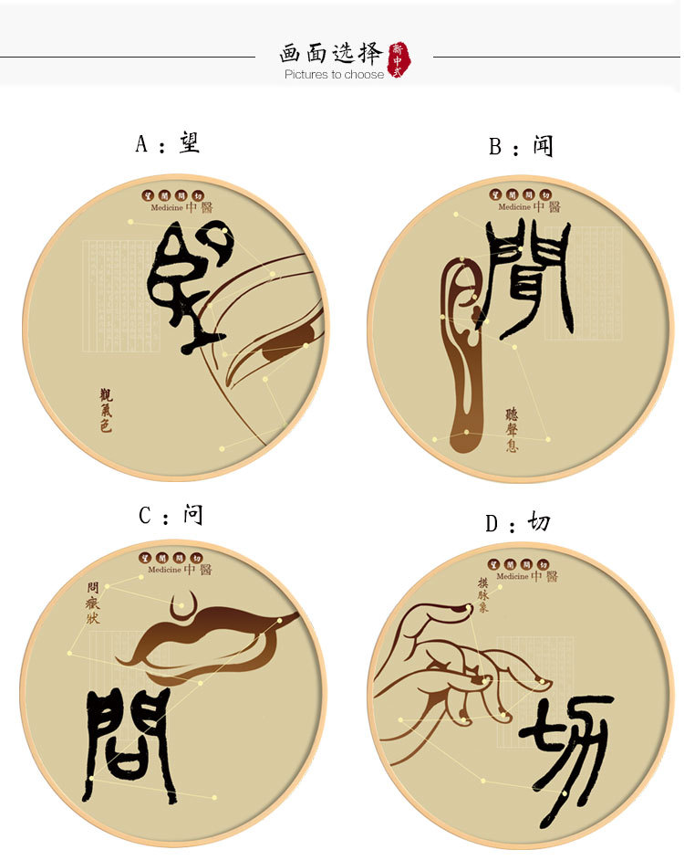 中医望闻问切装饰画 中医馆装饰字画挂画 中式 张仲景 孙思邈画像