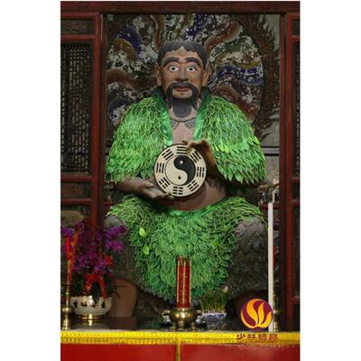 潮州少林潮绣厂道教堂刺绣神像人祖伏羲树叶衣服菩萨披风披肩定做