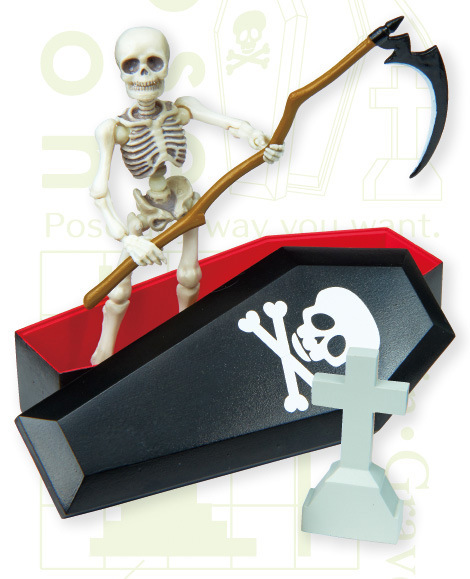 骨头先生 骷髅人 骷髅模型 可动人偶 武器配件 死神镰刀 食玩场景