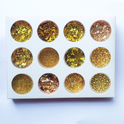 美甲亮片眼妆小亮片贴片闪粉亮粉脸部lolita网红少女心混装金色