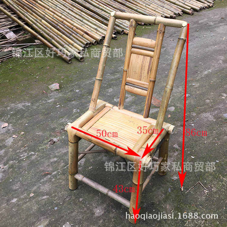 手工竹家具成都老茶馆竹椅子靠背椅 茶楼仿古做旧手工竹餐椅子