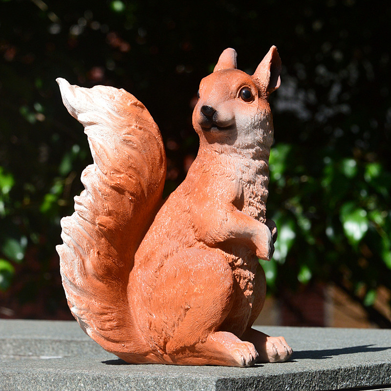 跨境仿真松鼠摆件园艺小品雕塑动物模型松鼠装饰品礼物树脂工艺品