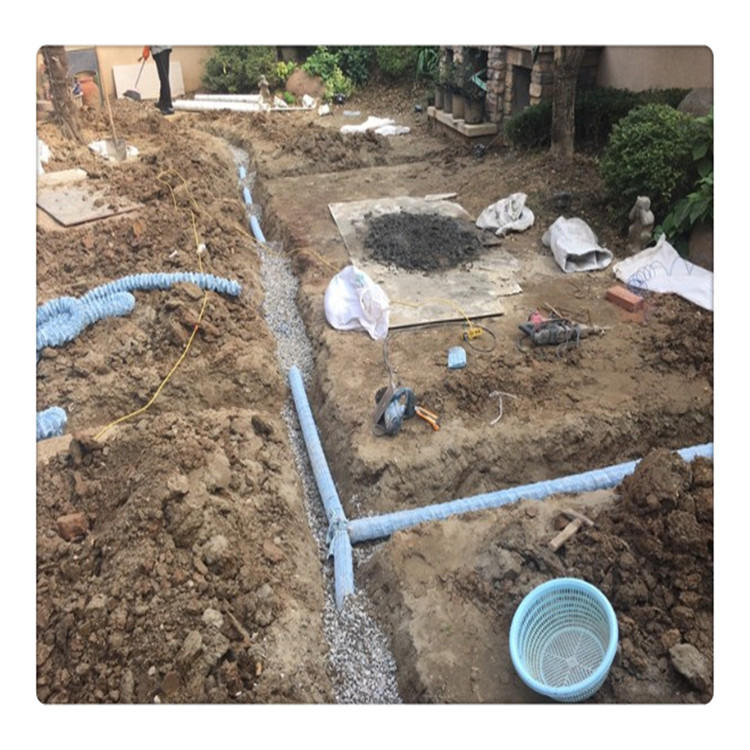 滤水排水软管无纺布内衬过滤绿化带预埋软式透水管乱丝塑料盲沟管