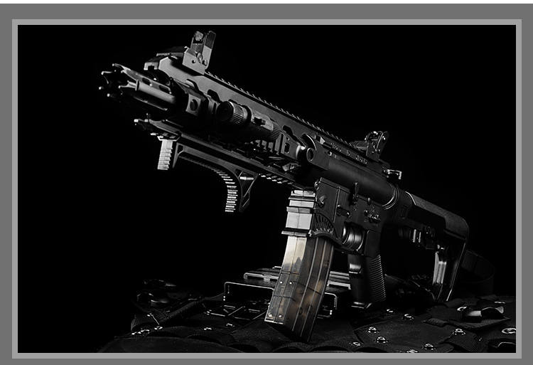 洛臣ar15水弹枪鲨鱼嘴下供弹m4电动连发儿童仿真玩具枪户外cs对战