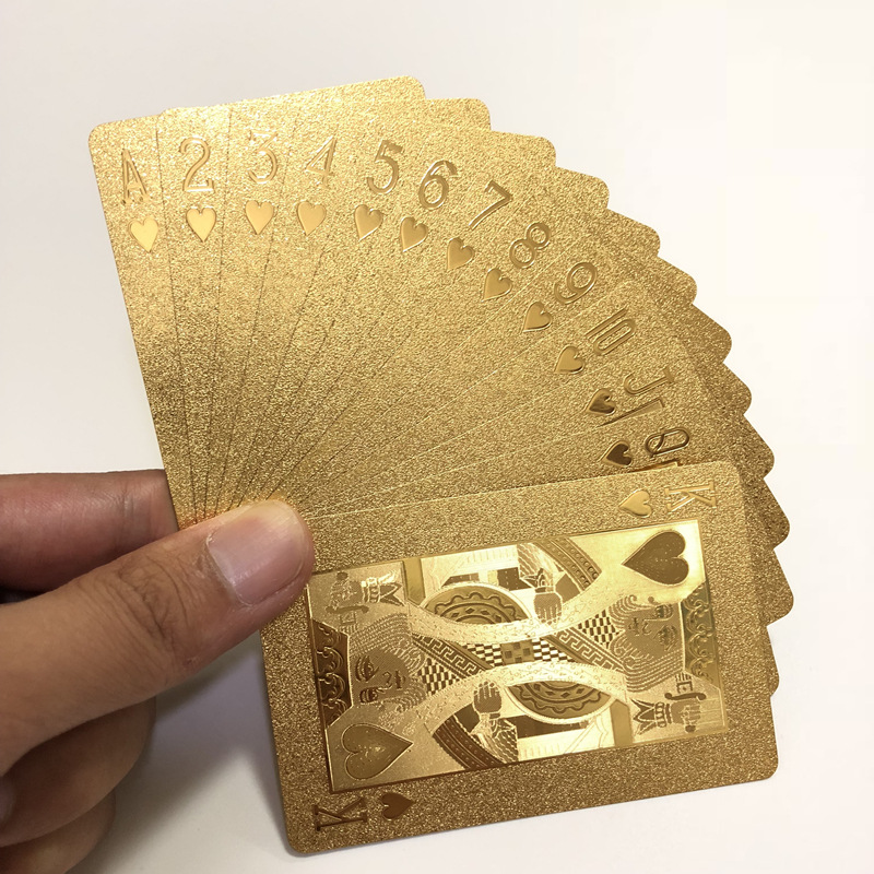 创意定制 金色扑克牌 金箔土豪金扑克 塑料防水德州扑克 现货批发