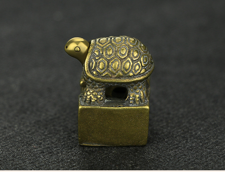 古玩古董铜印章仿古汉代龟钮铜印章子母乌龟印套章私章闲章收藏品