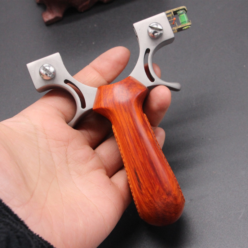 98k木柄弹弓阻击五连瞄水平仪瞄具内置夹片扁皮弹弓美猴王不锈钢