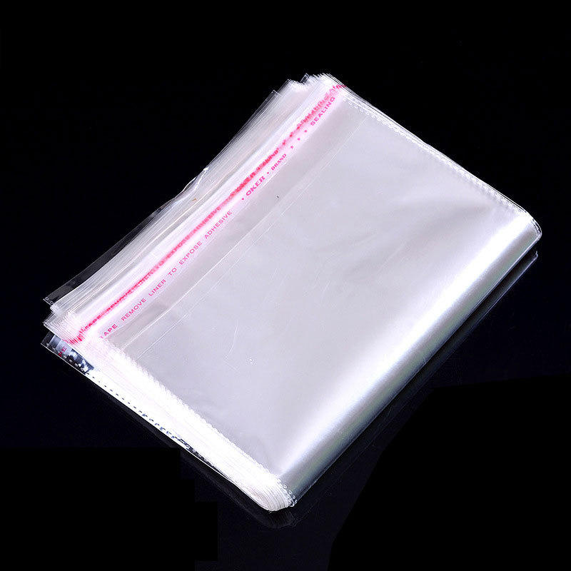 现货批发opp袋不干胶自粘袋透明塑料袋防尘密封收纳袋服装包装袋