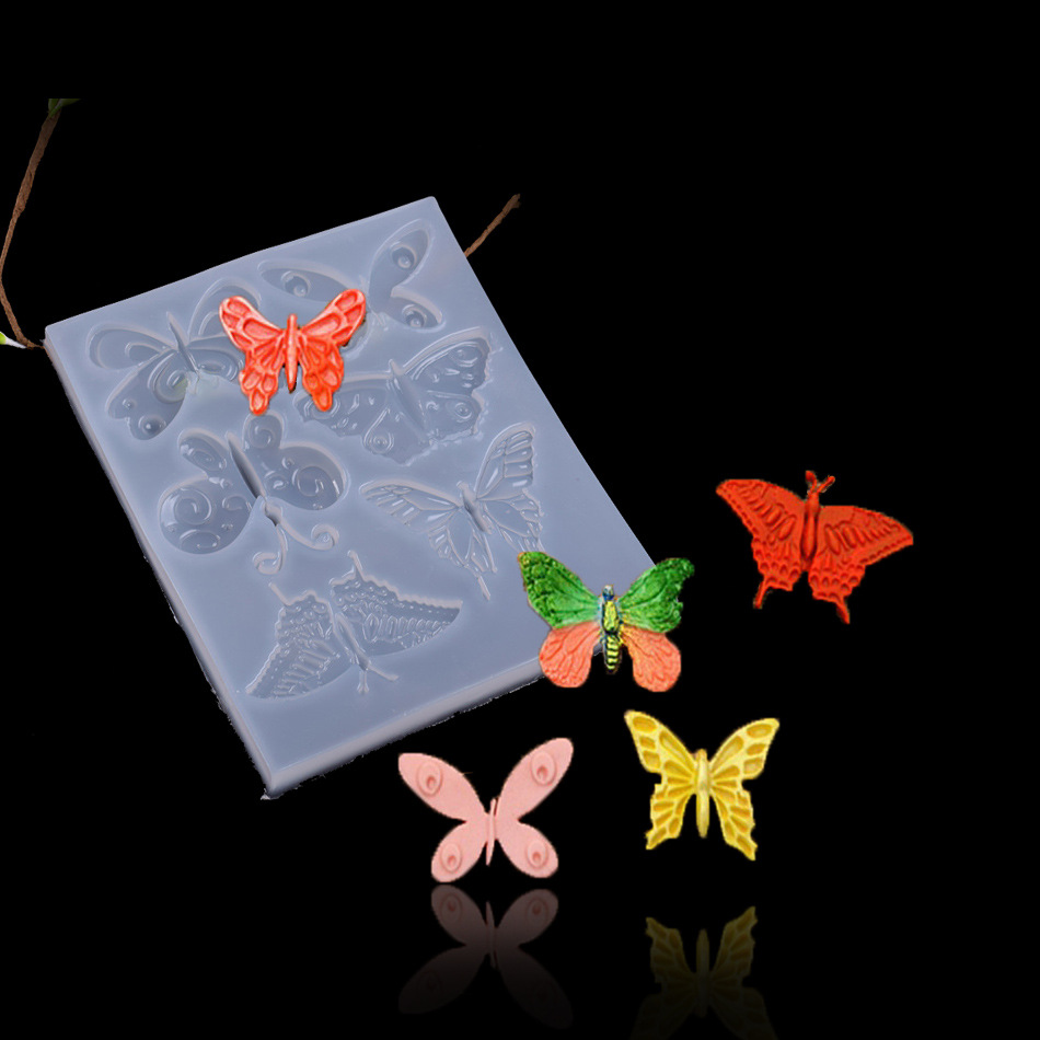 蝴蝶硅胶模具diy手工uv树脂手机壳饰品配饰镜面水晶模具