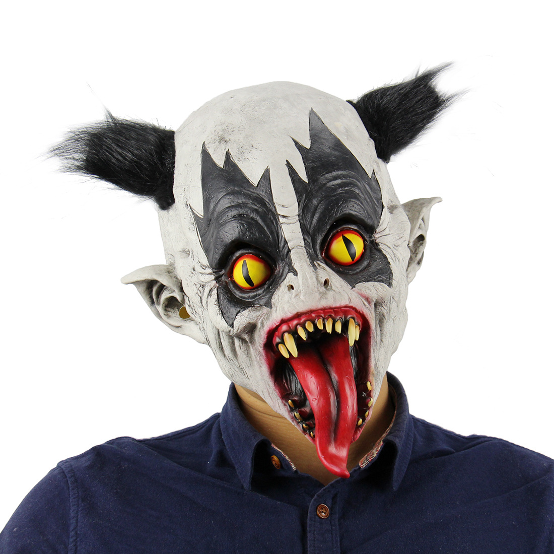 变异蝙蝠小丑面具万圣节恐怖头套面具乳胶面具新款搞怪吓人面具