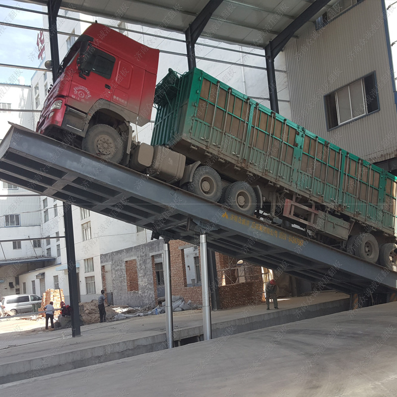 众诚液压机自动升降卸车平台大型粮仓自动卸车机厂家卸车翻板