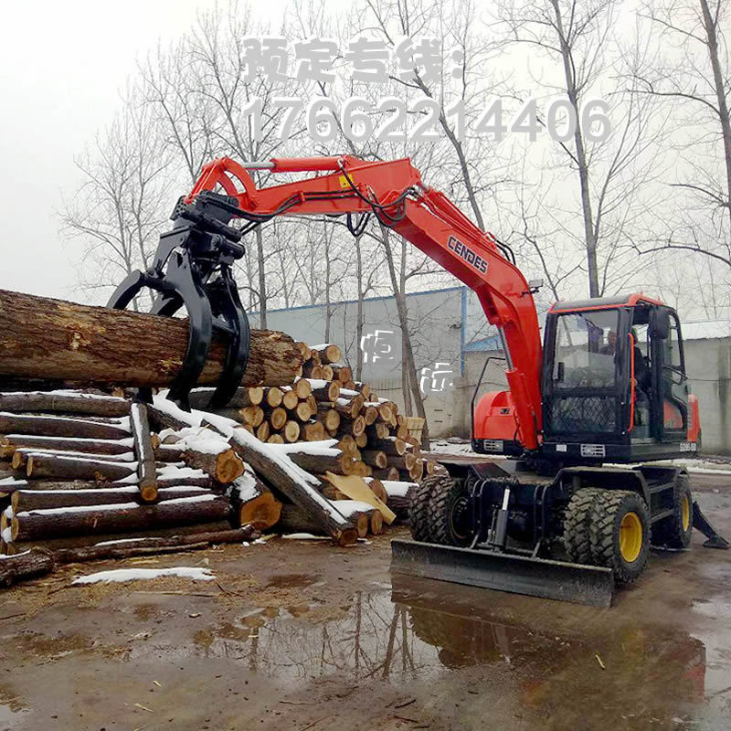 河南许昌轮式抓木机厂家直销 多功能挖掘装载机 抓树机 恒远特卖