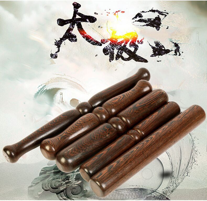 新款圆头大号鸡翅木太极尺养生杖练功棍太极行功棒按摩器大码