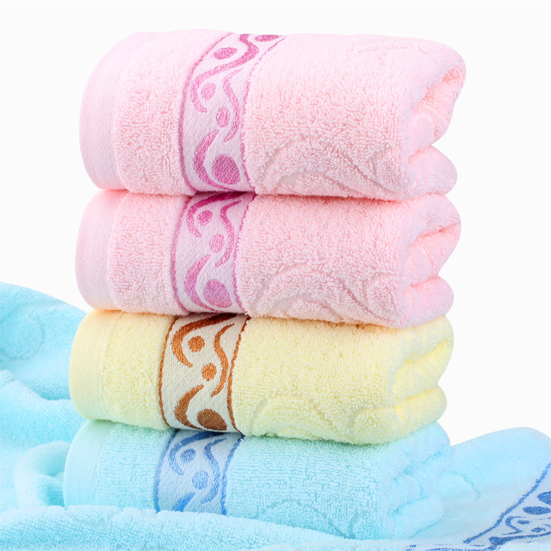 Striped Towel Factory Wholesale Pure Cotton Absorbent Plain Jacquard Soft Face Washing Face Towel Daily Gift Embroidery Logo