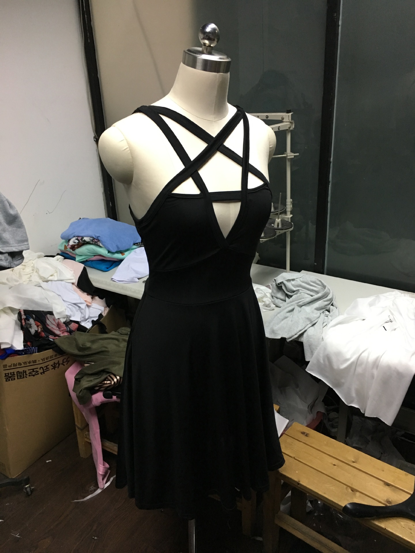 2018欧美wish夏季热卖女装 五星裹胸长裙吊带连衣裙ds-t88029