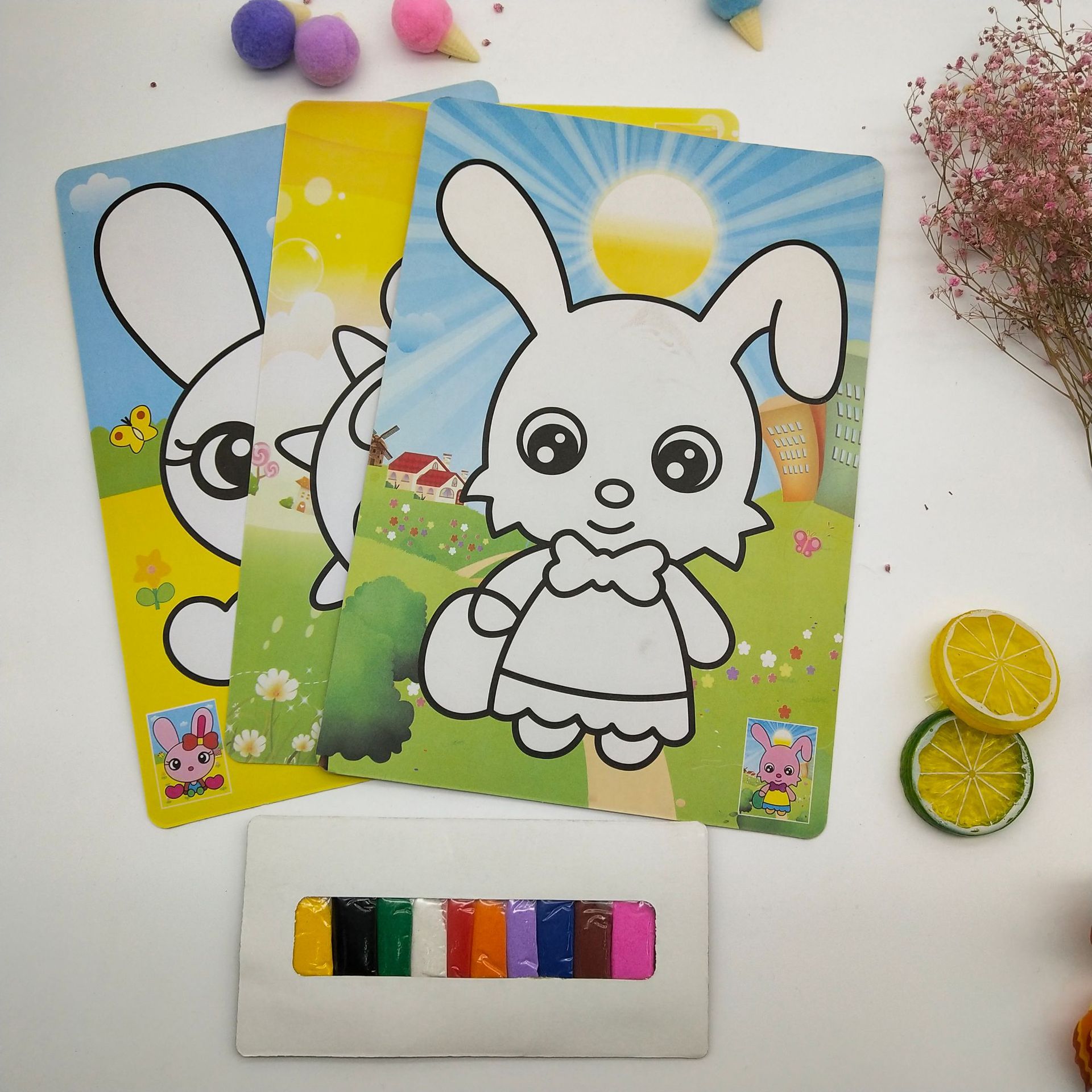 儿童彩色沙画套装16k彩绘本小学生diy手工涂色益智玩具彩沙涂鸦画