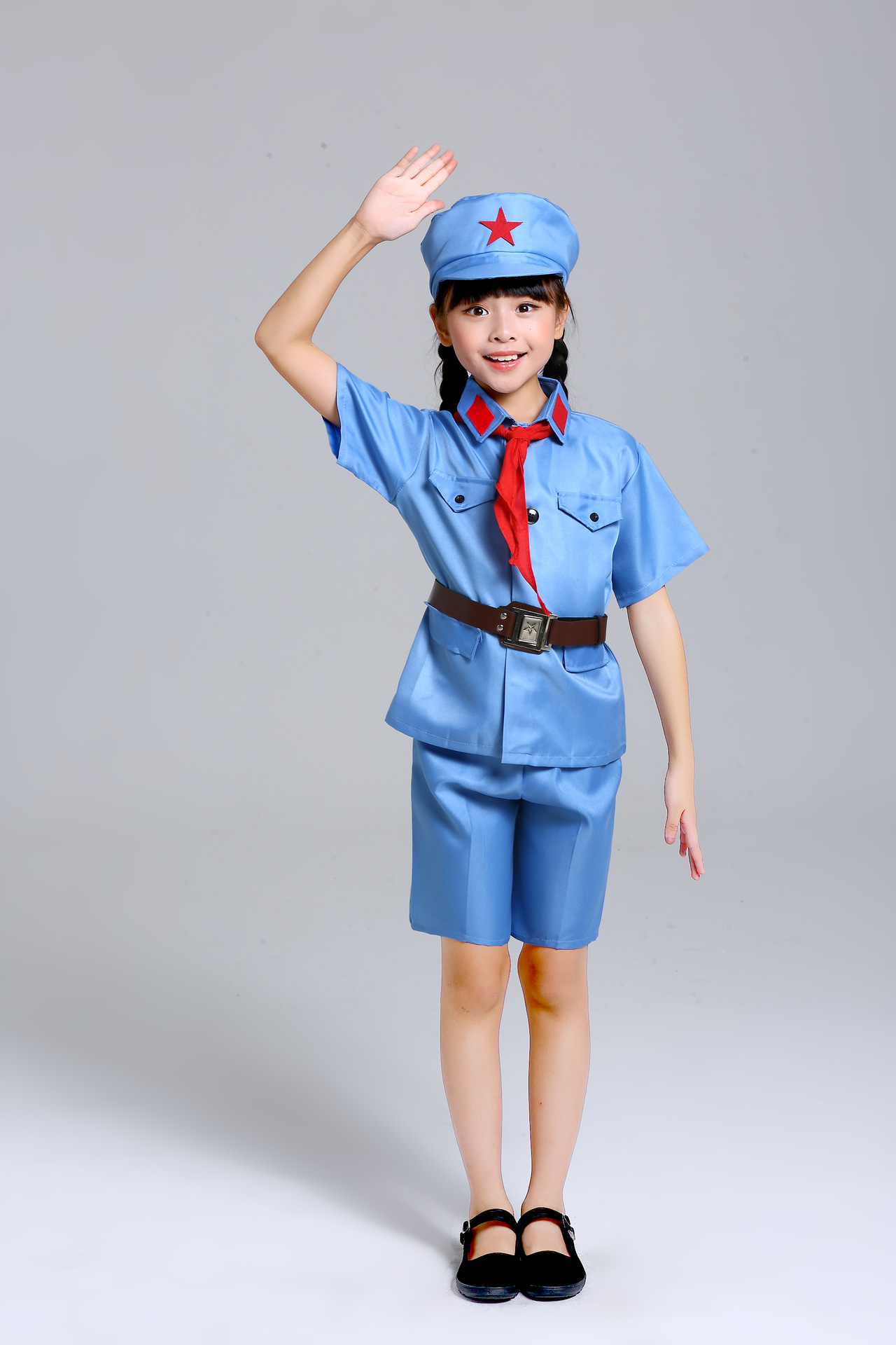 六一儿童节小红军衣服儿童演出服八路军红卫兵红星闪闪军装表演服